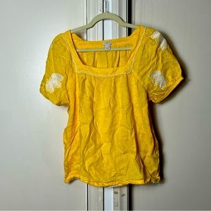 J Crew linen embroidered top